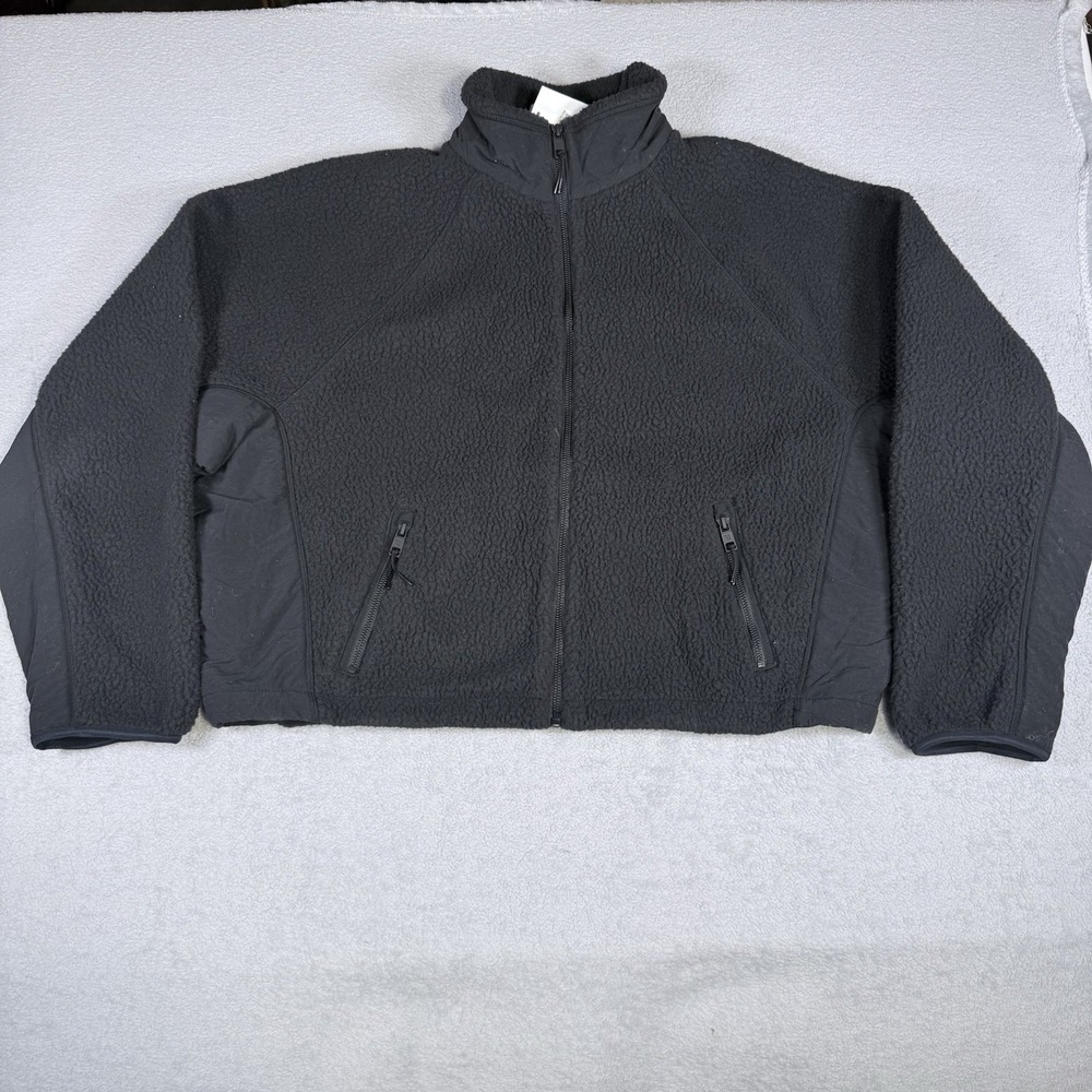 Vuori Lou Full Zip Jacket Black Sherpa Fleece Women's Medium VW5104 NEW NWOT